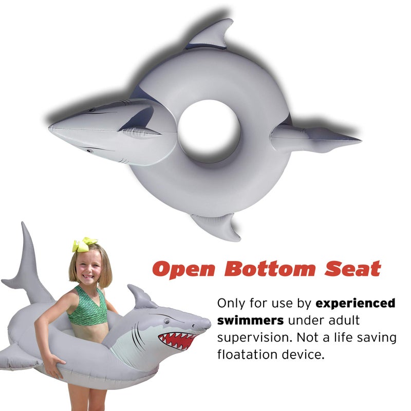 GoFloats Great White Bite Jr Pool Float Party Tube, Stylish Floating for Kids - Image 3